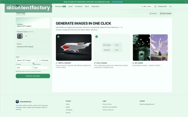 AiContentFactory — generative video and image studio