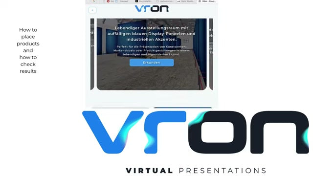 Place products in a virtual showroom